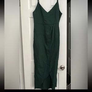 Dark green evening dress